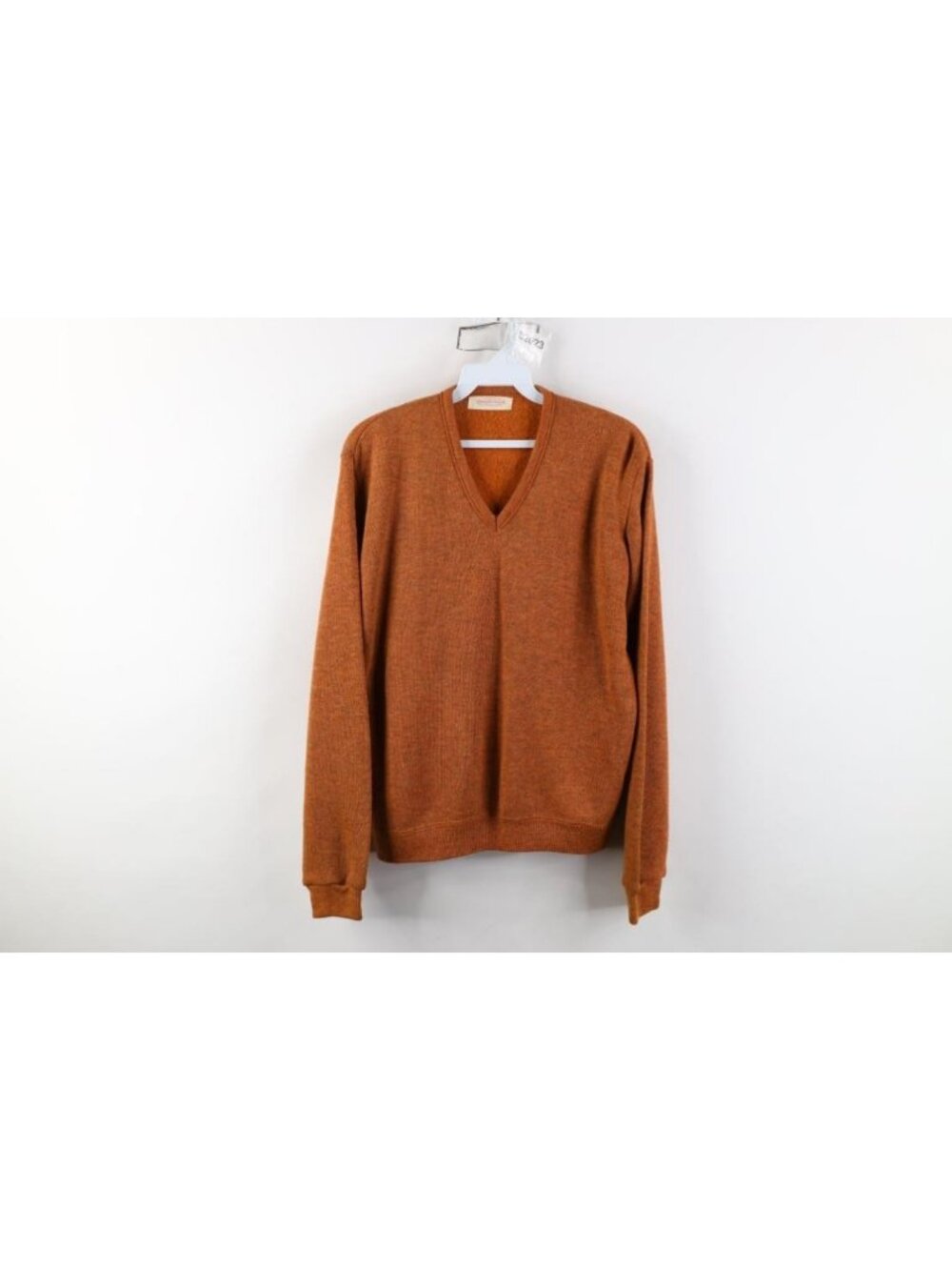 Vintage 50s Streetwear Womens Large Blank Rayon Gabardine Blend Knit Sweater USA